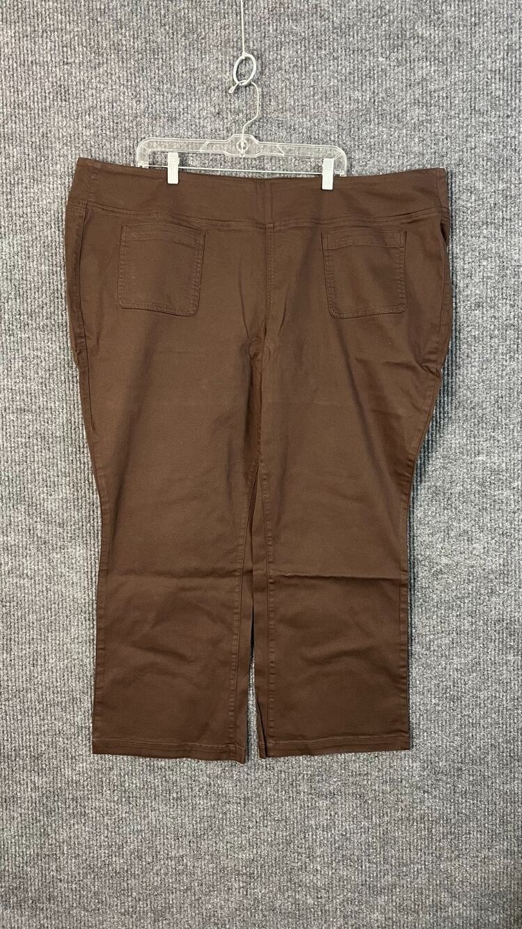 Belle Kim Gravel Jeans Womens Plus 30W Petite Brown Baby Bootcut Triple Luxe